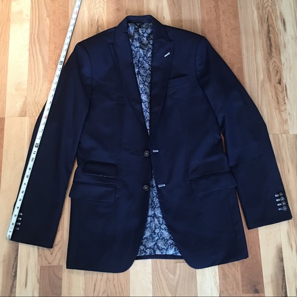 Itailor suit jacket navy 36L NWOT - Picture 2 of 8
